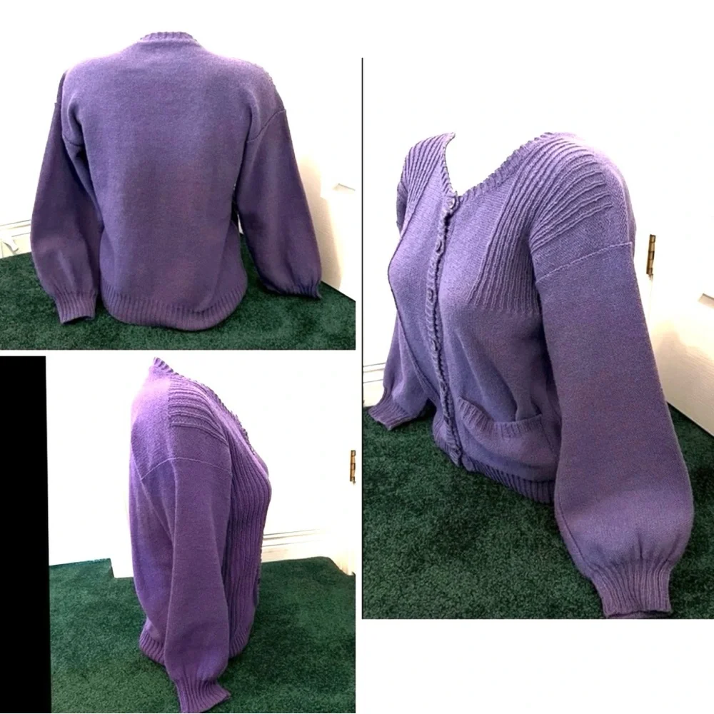 Vintage Handknitted Cardigan & Hat Set · Lilac Quiet Luxury Heirloom - Picture 13 of 16